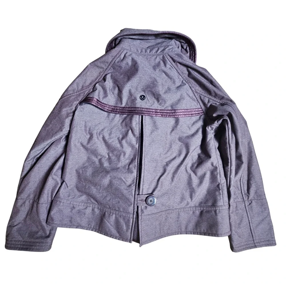 Lululemon Athletica Coco Softshell Pea Coat Double Breasted Bordeaux Drama 12